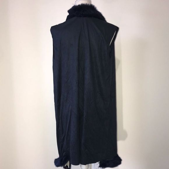 Code Blue Long Faux Fur Faux Suede Vest OSFA NWT - Picture 3 of 5